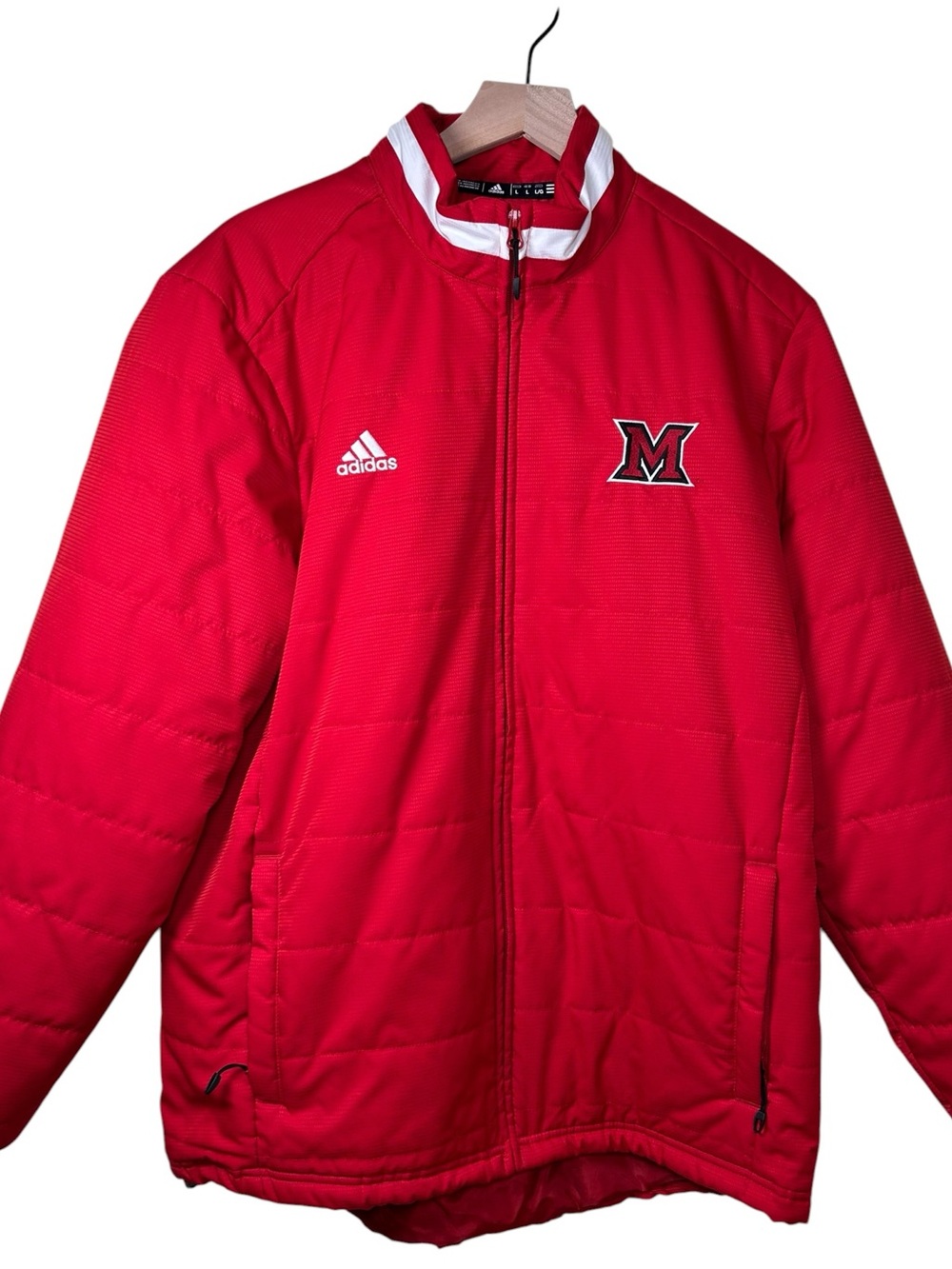 ADIDAS Miami Ohio RedHawks Climaproof Insulated Jacket Men Large NCAA